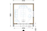 Casetta in legno da giardino PIA S (34 mm + rivestimento), 5x5 m, 25 m² specification 1