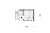 Sauna da esterno SERENE (34 mm + rivestimento), 3.3x2.5 m, 4.95 m² specification 1