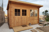 Casetta in legno da giardino a tetto piatto LILLE (44 mm), 4x3 m, 12 m² customer 3