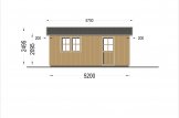Garage in legno LORA (struttura in legno), 3.2x5.2 m, 16.6 m² specification 3