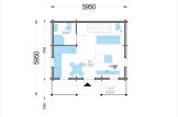 Casa in legno LIVINGTON S (Coibentata, 44+44 mm), 50 m² specification 1