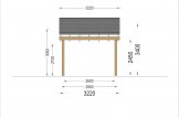 Carport tettoia auto in legno LUNA 3.2x6 m con parete a forma di L specification 2
