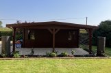 Tettoia auto in legno 3x6 m con ripostiglio attrezzi (44 mm), 2x6 m customer 2