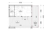 Casetta in legno da giardino INES PLUS con porticato frontale (34 mm + rivestimento), 6x6 m, 36 m² specification 1