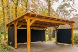 Tettoia auto in legno doppia LUNA DUO F 6x6 m con una parete laterale customer 3