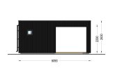 Casetta in legno da giardino INES PLUS con porticato frontale (34 mm + rivestimento), 6x6 m, 36 m² specification 3