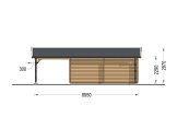 Garage in legno doppio MULTI (44 mm) 6x6 m con tettoia auto in legno 3x6 m specification 4
