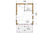 Casa in legno abitabili SALLY (Coibentata, 34 mm + rivestimento), 20 m² specification 1