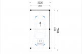 Tettoia auto in legno LUNA F 3.2x6 m con parete a forma di L specification 1