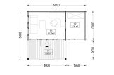 Casetta in legno ISLA con porticato (34 mm), 6x5 m, 18 m² + 7 m² specification 1