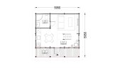 Casa in legno LIVINGTON S (44 mm), 50 m² specification 1