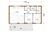 Casa prefabbricata abitabile BELLA 2 PV (Coibentata PLUS, 44 mm + rivestimento), 60 m² specification 1