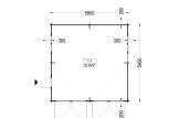 Garage in legno doppio ALTERNATIVE (44 mm), 6x6 m, 36 m² specification 1