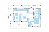 Casa in legno prefabbricata LUCIA 1 (44 mm + rivestimento), 40 m² specification 1