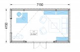 Ufficio in legno da giardino PREMIUM (Coibentata, 34 mm + rivestimento), 7x4 m, 28 m² specification 1
