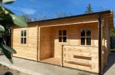 Casetta in legno da giardino NANTES (Coibentata, 44+44 mm), 6x4.7 m, 24 m² + 3.5 m² di porticato customer 1