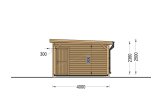 Tettoia auto in legno con ripostiglio attrezzi MODERN, 8x4 m specification 4