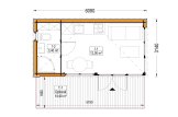 Casetta in legno da giardino INES (Coibentata, 34 mm + rivestimento), 6x3 m, 18 m² specification 1
