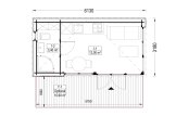 Casetta in legno da giardino INES (34 mm + rivestimento), 6x3 m, 18 m² specification 1