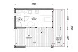 Casetta in legno da giardino INES PLUS con porticato frontale (34 mm + rivestimento), 6x6 m, 36 m² specification 1