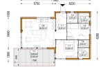 Casa prefabbricata abitabile MALLY PV (Coibentata PLUS, 44 mm + rivestimento), 70 m² specification 1