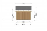 Carport tettoia auto in legno LUNA 3.2x6 m con parete a forma di L specification 4