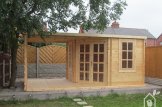 Casetta in legno con terrazza coperta AIDA PLUS (28 mm), 5x3 m, 9 m² + 6.5 m² customer 2