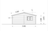 Garage in legno doppio ALTERNATIVE (44 mm), 6x6 m, 36 m² specification 1