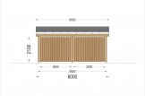 Tettoia auto in legno doppia LUNA DUO F 6x6 m con una parete laterale specification 4