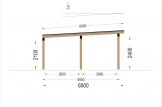 Tettoia auto in legno LUNA F 3.2x6 m con una parete laterale specification 5