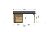 Tettoia auto in legno con ripostiglio attrezzi MODERN, 5.95x5 m specification 2
