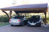 Tettoia auto in legno doppia CORA DUO 5.9x5.9 m customer 2
