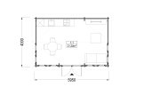 Casetta in legno da giardino DEVON (44 mm), 6x4 m, 24 m² specification 1