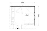 Casetta in legno da giardino WISSOUS (44 mm), 5x4 m, 20 m² specification 1