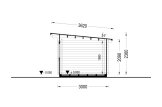 Casetta in legno da giardino a tetto piatto LILLE (44 mm), 4x3 m, 12 m² specification 6