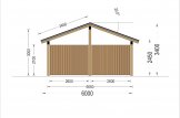 Carport tettoia auto in legno LUNA 3.2x6 m con parete a forma di L specification 5