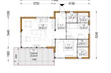Casa in legno abitabile MALLY RV (Coibentata PLUS, 44 mm + rivestimento), 70 m² specification 1