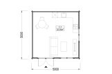 Casetta in legno da giardino LILLE (44 mm), 5x5 m, 25 m² specification 1