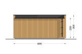 Casetta in legno da giardino INES PLUS con porticato a L (34 mm + rivestimento), 6x6 m, 36 m² specification 4