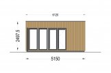 Ufficio in legno da giardino PREMIUM (Coibentata PLUS, 34 mm + rivestimento), 5x4 m, 20 m² specification 2