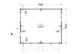 Garage in legno doppio a tetto piatto MODERN (44 mm), 6x5 m, 30 m² specification 1