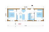 Casa prefabbricata abitabile ADALINE PV (Coibentata PLUS, 44 mm + rivestimento), 42 m² specification 1