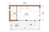 Casetta in legno da giardino INES (Coibentata, 34 mm + rivestimento), 6x3 m, 18 m² specification 1