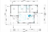 Casa in legno abitabile LINDA (Coibentata PLUS, 44+44 mm), 78 m² + 15 m² di porticato specification 1