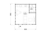 Casetta in legno da giardino NINA (34 mm), 5x5 m, 25 m² specification 1