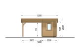 Tettoia auto in legno con ripostiglio attrezzi MODERN, 5.95x5 m specification 4