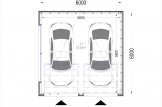 Garage in legno doppio con tetto piano STELA DUO F (struttura in legno), 6x6 m, 36 m² specification 1
