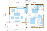 Casa in legno abitabile MIRABEL RV (Coibentata PLUS, 44 mm + rivestimento), 70 m² specification 1