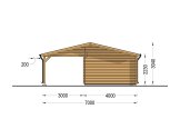 Garage in legno MULTI (44 mm) 4x6 m con tettoia auto in legno 3x6 m specification 4