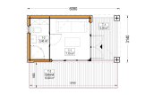 Casetta in legno da giardino INES PLUS con porticato (Coibentata, 34 mm + rivestimento), 6x3 m, 18 m² specification 1